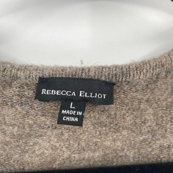 Rebecca Elliot Women's Brown Tan Blue Striped Waterfall Cardigan Size Large - Picture 3 of 9